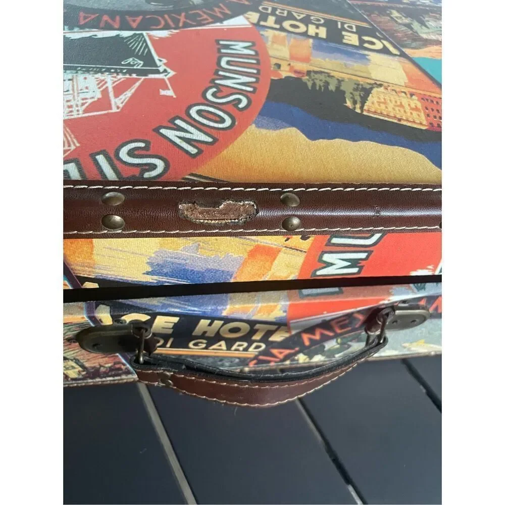Vintage Caribbean Hotel Mexican Motif Hard Shell Suitcase/ Party Decor/ Theme